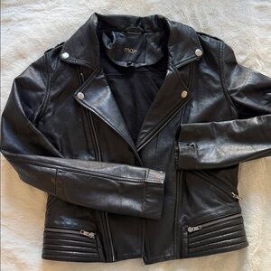Maje Classic Black Leather Jacket